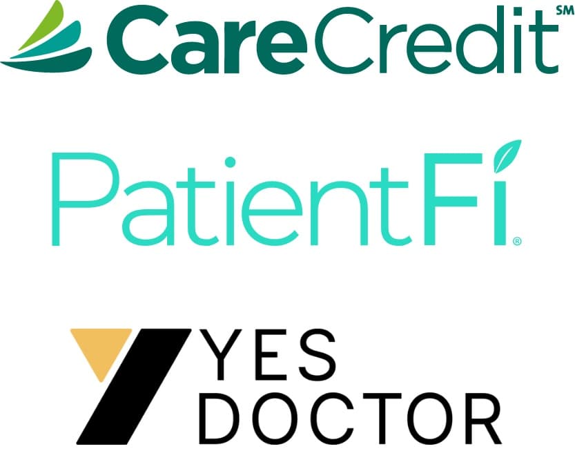 Carecredit, patientfi, and yes doctors logos