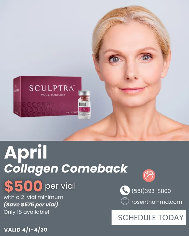 Last Chance! ⏳ April Specials End Soon! Don’t miss out on these exclusive savings—just a few days left!

💉 Virtual Vial Promotion – 100 units of Botox for $1,000 ($10/unit!)—lock in your savings before it’s gone!

🔄 April Collagen Comeback – Sculptra for $500 per vial (2-vial min, save $575 per vial!). Limited vials remain—act fast!

📅 Offers expire April 30! Call or DM now to book before it’s too late. 📲💖

#AprilSpecials #BotoxBank #SculptraSavings #RosenthalCosmeticAndPlasticSurgery #Botox #Injections #Sculptra