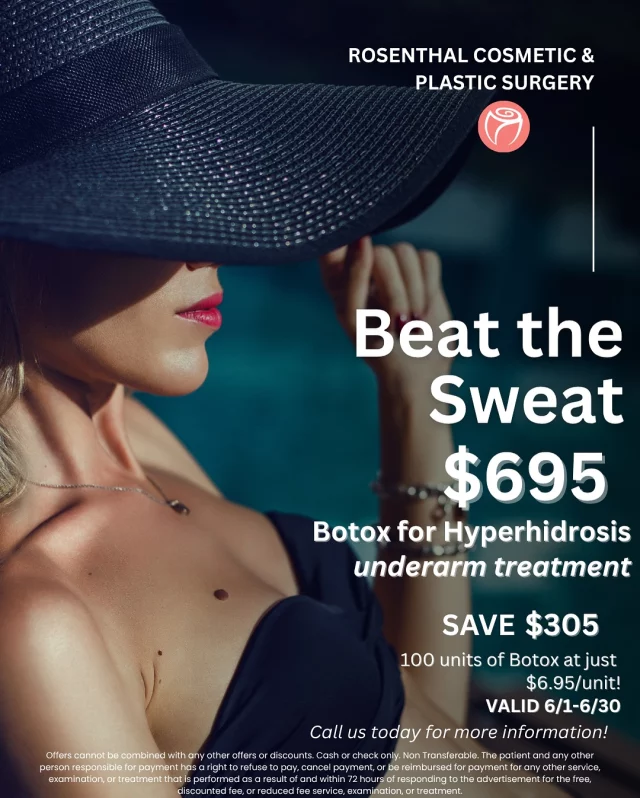 ☀️Halfway through June—have you booked your summer glow yet? Our June Specials are designed to keep you glowing and confident all season long. 

💉 Beat the Sweat – Underarm Botox Just $695 for 100 units (Reg. $1,000) Stay dry and confident in tanks, tees, and everything in between!

🌿 Summer Glow Facial Package with Violeta Get 3 facials for $400 (Reg. $525) + a FREE EltaMD SPF ($45 value) Your go-to for hydrated, healthy, protected skin.
 Click the link in bio to book your appointment.

#RosenthalCosmeticAndPlasticSurgery #JuneGlowUp #BotoxForSweat #HyperhidrosisTreatment #SummerFacials #VioletaGlow #EltaMDSPF #WestPalmSkincare #GlowSeason #MedSpaSpecials #HydratedAndConfident #GlowingSkinStartsHere #SPFSkinLove #SummerSkinPrep