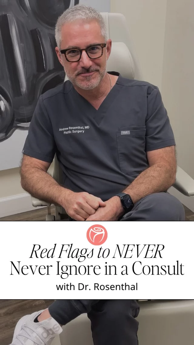 Even as a surgeon, sometimes I sit in this chair, because it reminds me what matters most to our patients. When I think, “What would I want from my plastic surgeon?”—here’s what I always come back to.

👎 Red Flags in a Consultation Room: 🚩 They’re not a Board-Certified Plastic Surgeon 🚩 The doctor is in and out in under 5 minutes 🚩 They tell you what you need—without asking what’s important to you 🚩 You leave with zero clarity on pricing or expectations

💡 You deserve transparency. You deserve to be heard. You deserve a surgeon who treats you like a person, not a procedure. That’s the standard I hold myself to every single day.

#RosenthalCosmeticAndPlasticSurgery #PlasticSurgeryRedFlags #BoardCertifiedMatters #PatientFirst #DrRosenthal #SouthFloridaPlasticSurgeon #ConfidenceInCare #PlasticSurgeryConsultation #KnowYourSurgeon #SurgeryStandards #TrustTheProcess