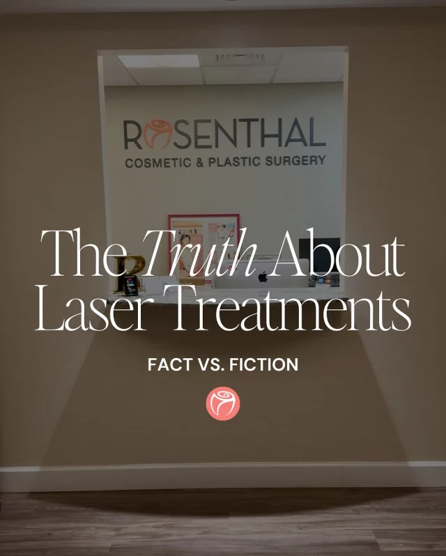 ✨ The Truth About Laser Treatments ✨

Let’s clear up some of the biggest myths we hear every day:
🚫 Myth: Lasers thin the skin. ✅ Truth: The right lasers actually thicken and strengthen your skin by stimulating collagen, think of it as training your skin to act younger.

🚫 Myth: You’ll be red and hiding out for days. ✅ Truth: Some lasers come with downtime, but many are gentle with little to no recovery. You may just leave with a healthy flush and go right back to your day.

🚫 Myth: Lasers aren’t safe for deeper skin tones. ✅ Truth: With today’s technology and an experienced provider, all skin tones can be treated safely—with beautiful results.

🚫 Myth: Wait until things get “bad” before starting. ✅ Truth: Lasers are powerful for prevention. Starting early keeps skin firm, smooth, and glowing for years to come.

💡 Bottom line: Lasers aren’t one-size-fits-all. The right plan + the right provider makes all the difference.

📅 Book your consultation today and let’s design a laser treatment strategy that fits you.

#RosenthalCosmeticAndPlasticSurgery #LaserTreatmentFacts #SkinScience #LaserSkinResurfacing #SouthFloridaBeauty #SkinMythBusters #CollagenBoost #HealthySkinStartsHere #AntiAgingSolutions #GlowingSkinConfidence